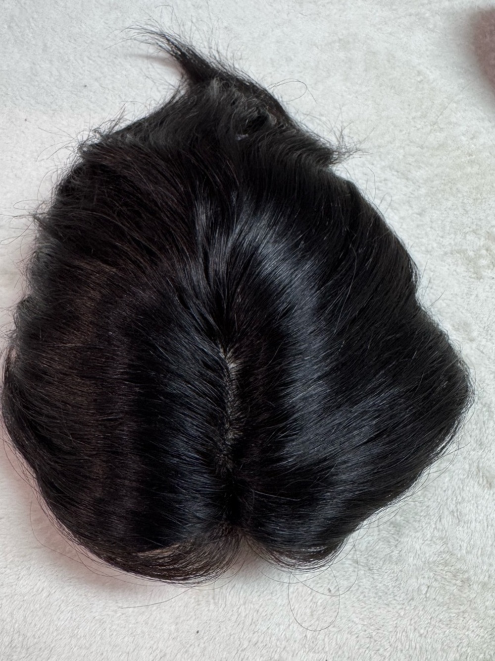 Human Hair 6" Black Women's Topper Hairpiece - Natural Shine Hair Replacement - Picture 3 of 7